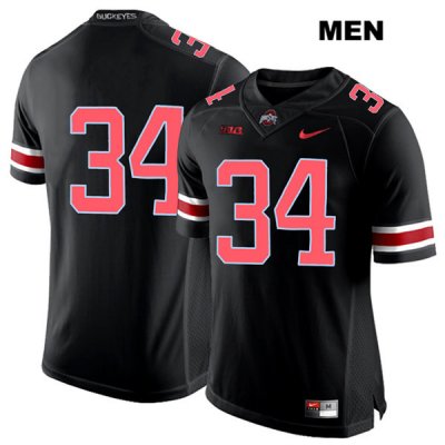 Men's NCAA Ohio State Buckeyes Mitch Rossi #34 College Stitched No Name Authentic Nike Red Number Black Football Jersey BM20H30BP